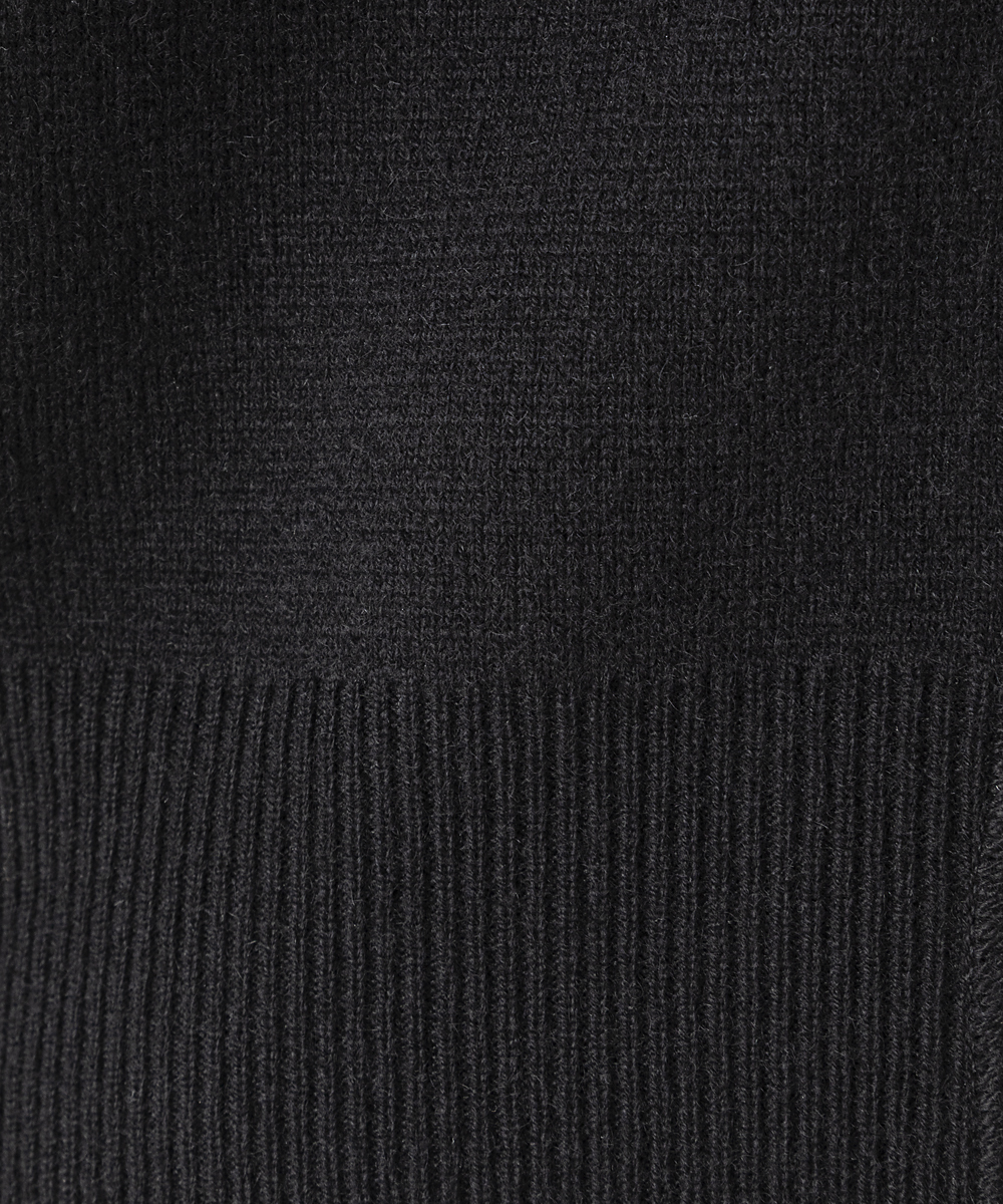 EAUVIRE ミラノリブクロップドカーディガン ブラック