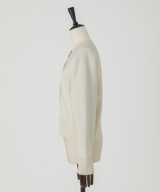 EAUVIRE ミラノリブクロップドカーディガン ブラック