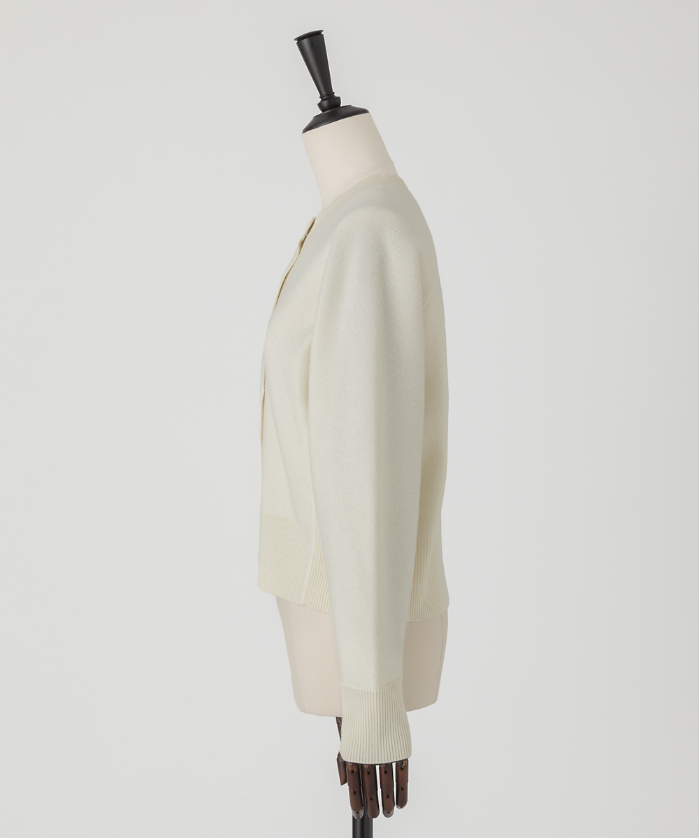 EAUVIRE ミラノリブクロップドカーディガン ブラック