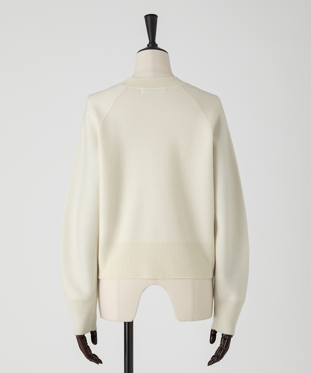 EAUVIRE ミラノリブクロップドカーディガン ブラック