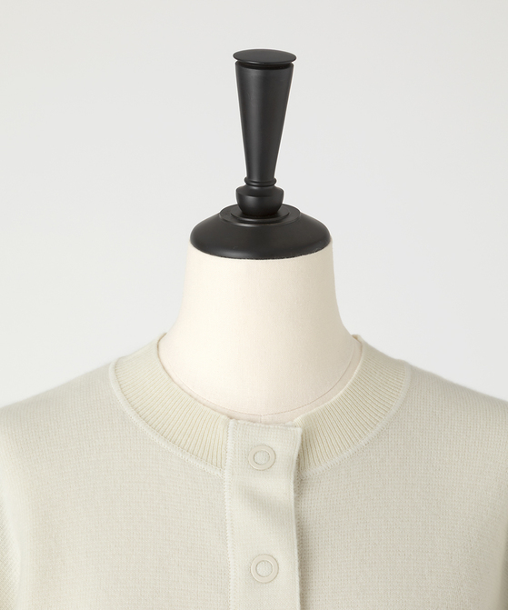 EAUVIRE ミラノリブクロップドカーディガン ブラック