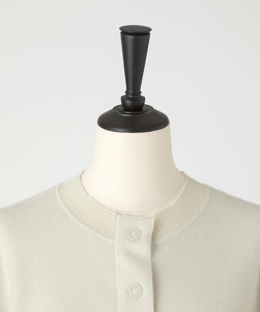 EAUVIRE ミラノリブクロップドカーディガン ブラック