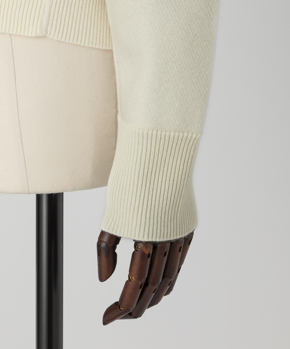 EAUVIRE ミラノリブクロップドカーディガン ブラック