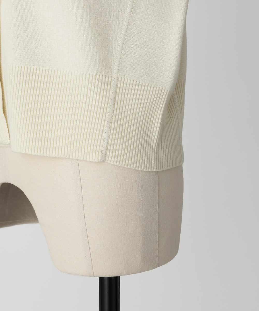 EAUVIRE ミラノリブクロップドカーディガン ブラック