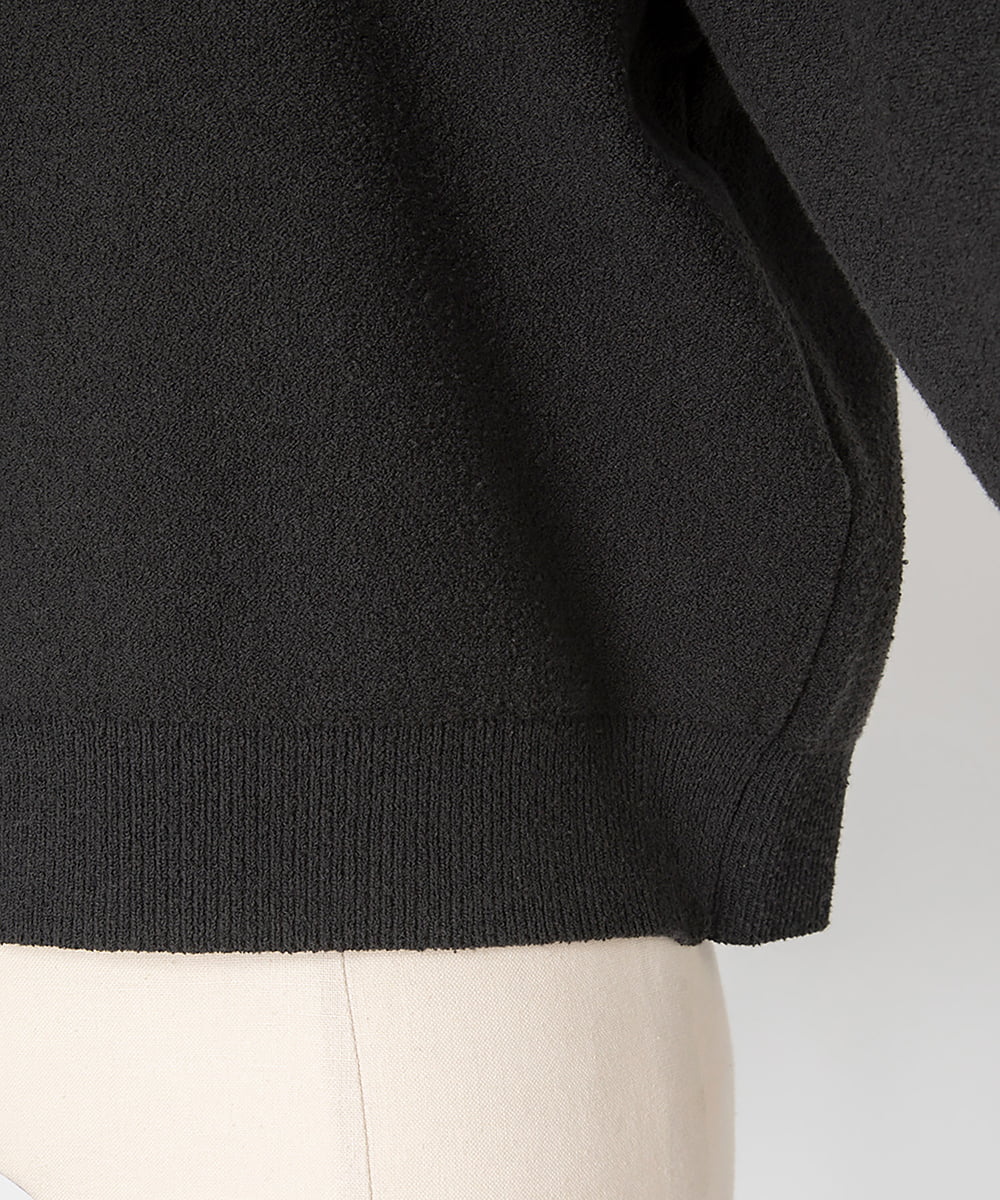 EAUVIRE ビジュー付きクルーネックカーディガン ネイビー