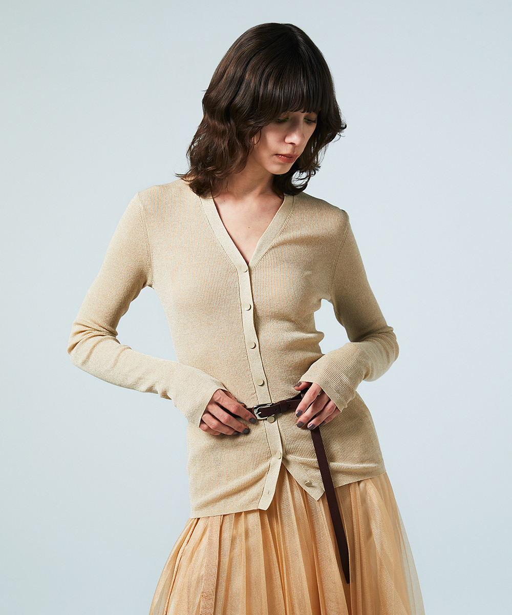 EAUVIRE Vネックカーディガン ベージュ