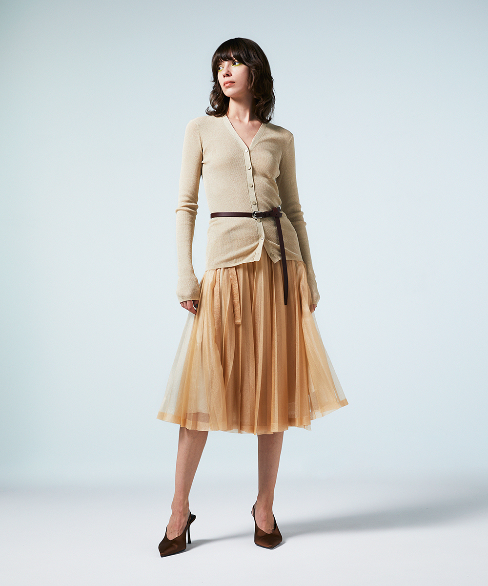 EAUVIRE Vネックカーディガン ベージュ