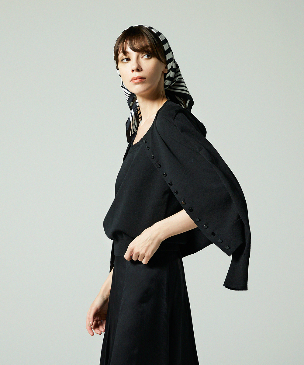 EAUVIRE コットンリネンカーディガン ブラック