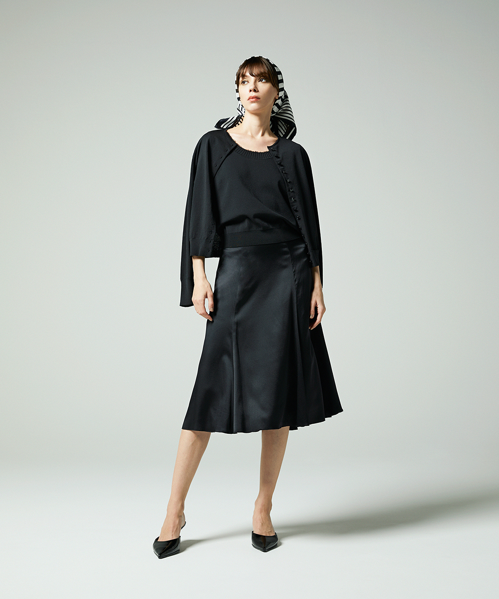 EAUVIRE コットンリネンカーディガン ブラック