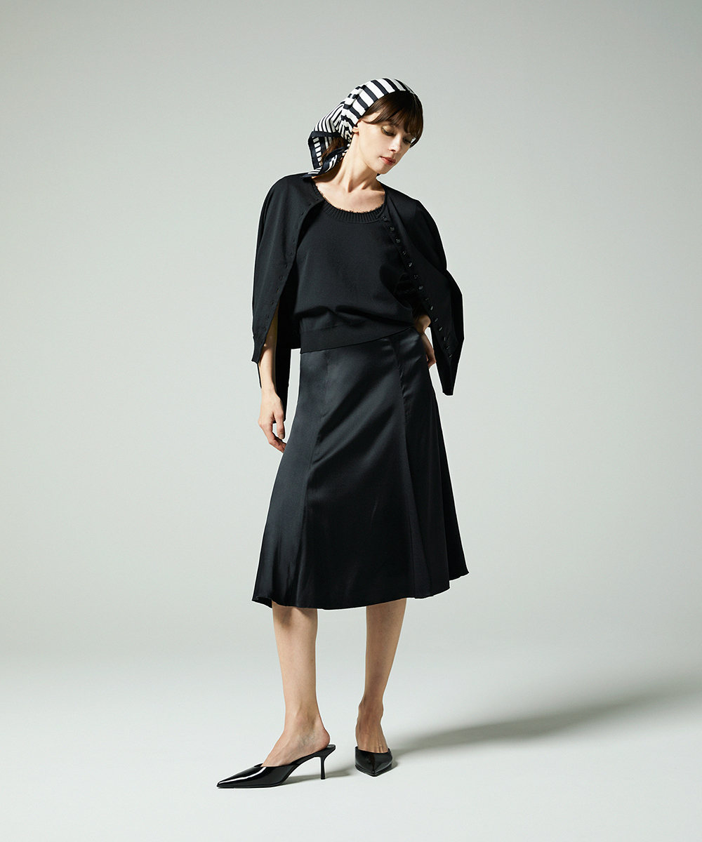 EAUVIRE コットンリネンカーディガン ブラック