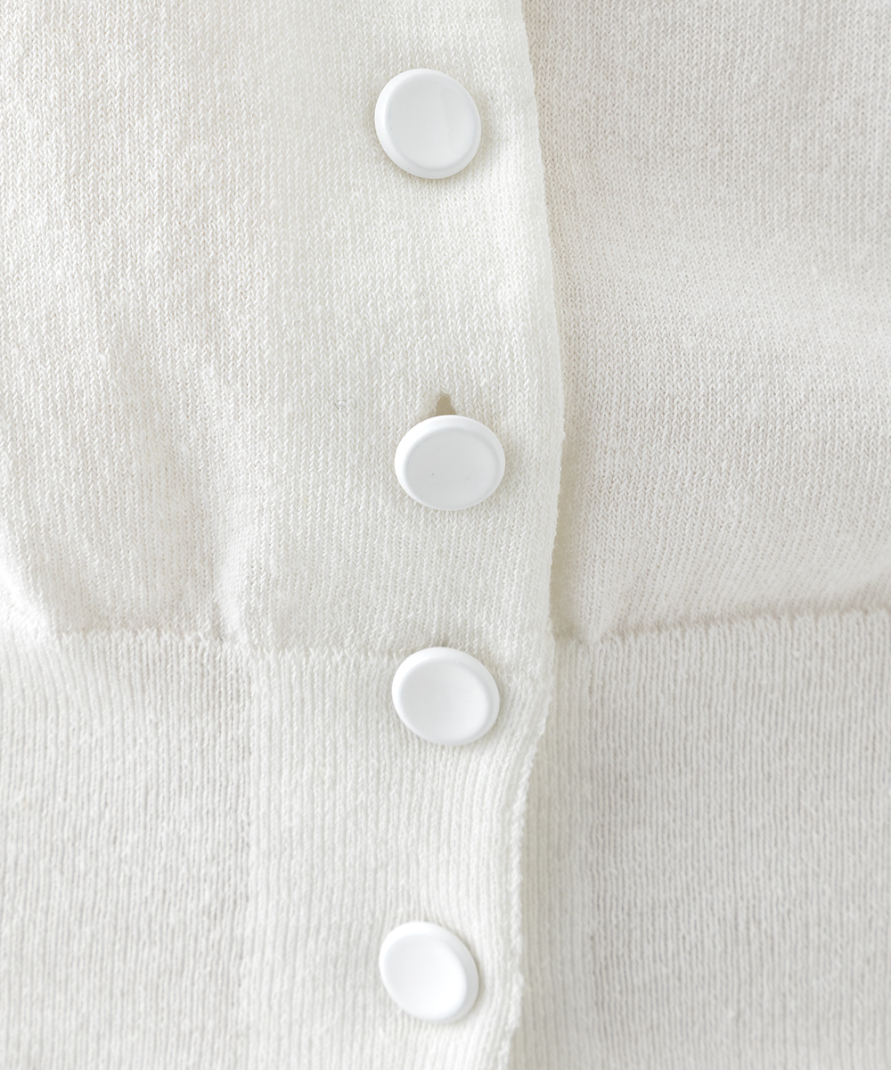 EAUVIRE コットンリネンカーディガン ブラック