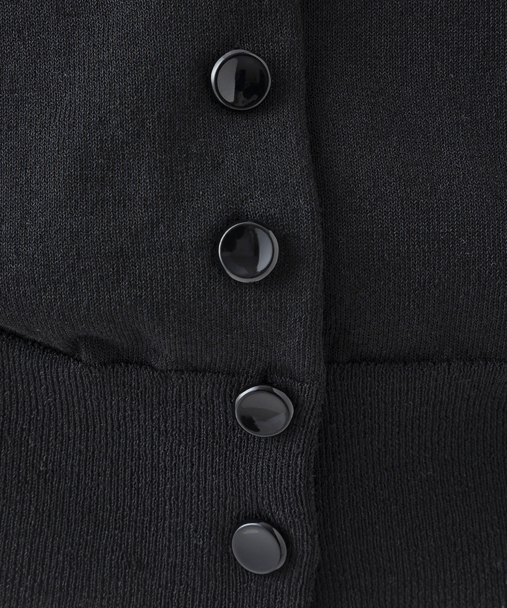 EAUVIRE コットンリネンカーディガン ブラック