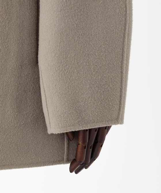 EAUVIRE Super180'sノーカラーミドルコート トープ