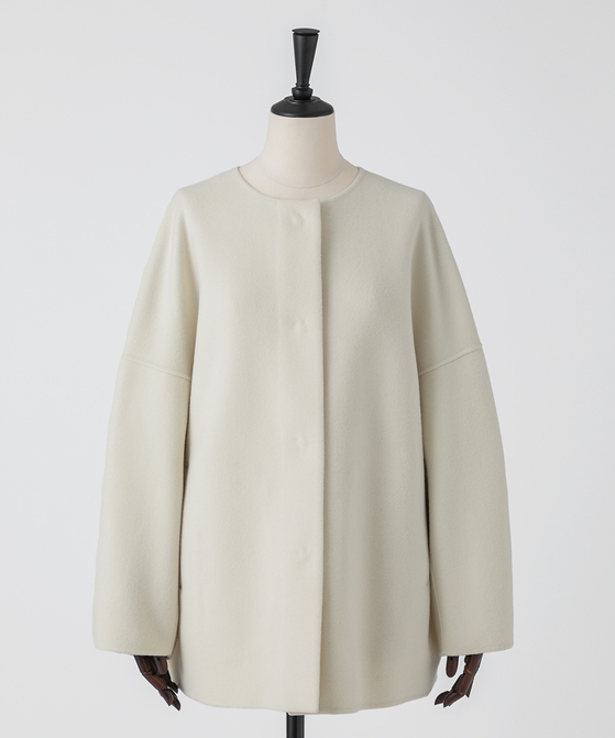 EAUVIRE Super180'sノーカラーミドルコート トープ