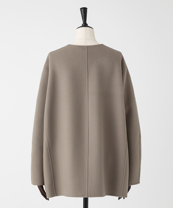 EAUVIRE Super180'sノーカラーミドルコート トープ