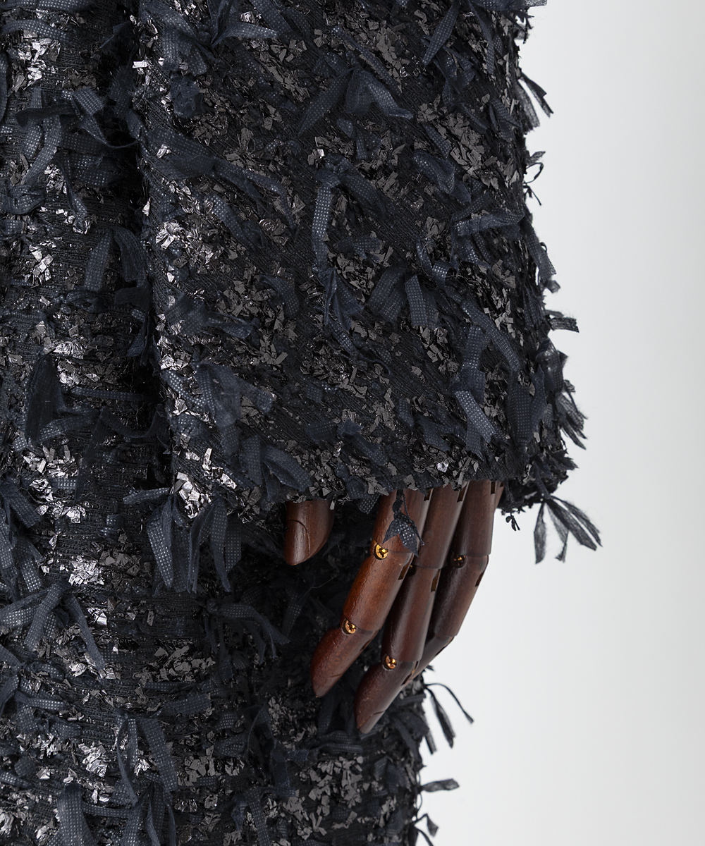 EAUVIRE リボンツイードコート ブラック