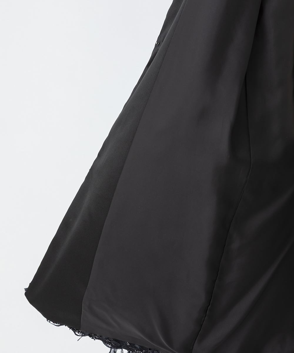 EAUVIRE リボンツイードコート ブラック