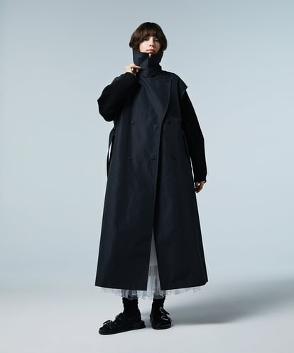 EAUVIRE ロングトレンチジレ ブラック