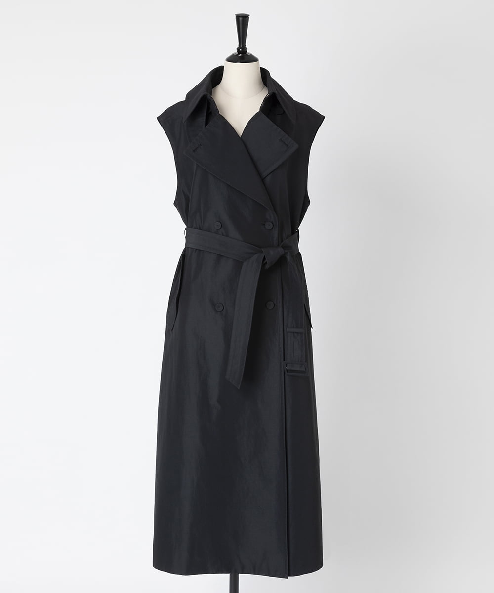 EAUVIRE ロングトレンチジレ ブラック