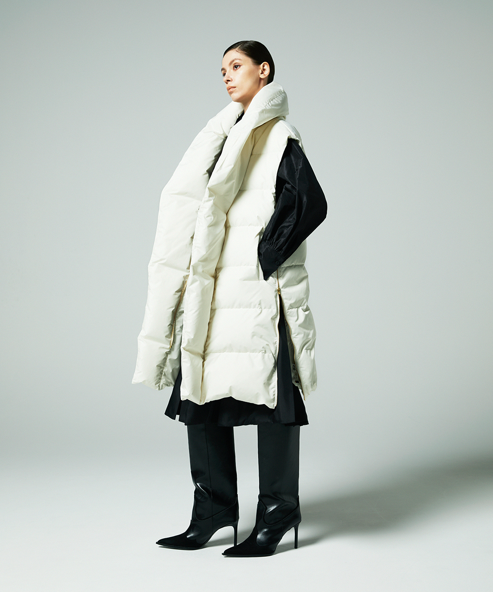 EAUVIRE ロングダウンジレ ホワイト