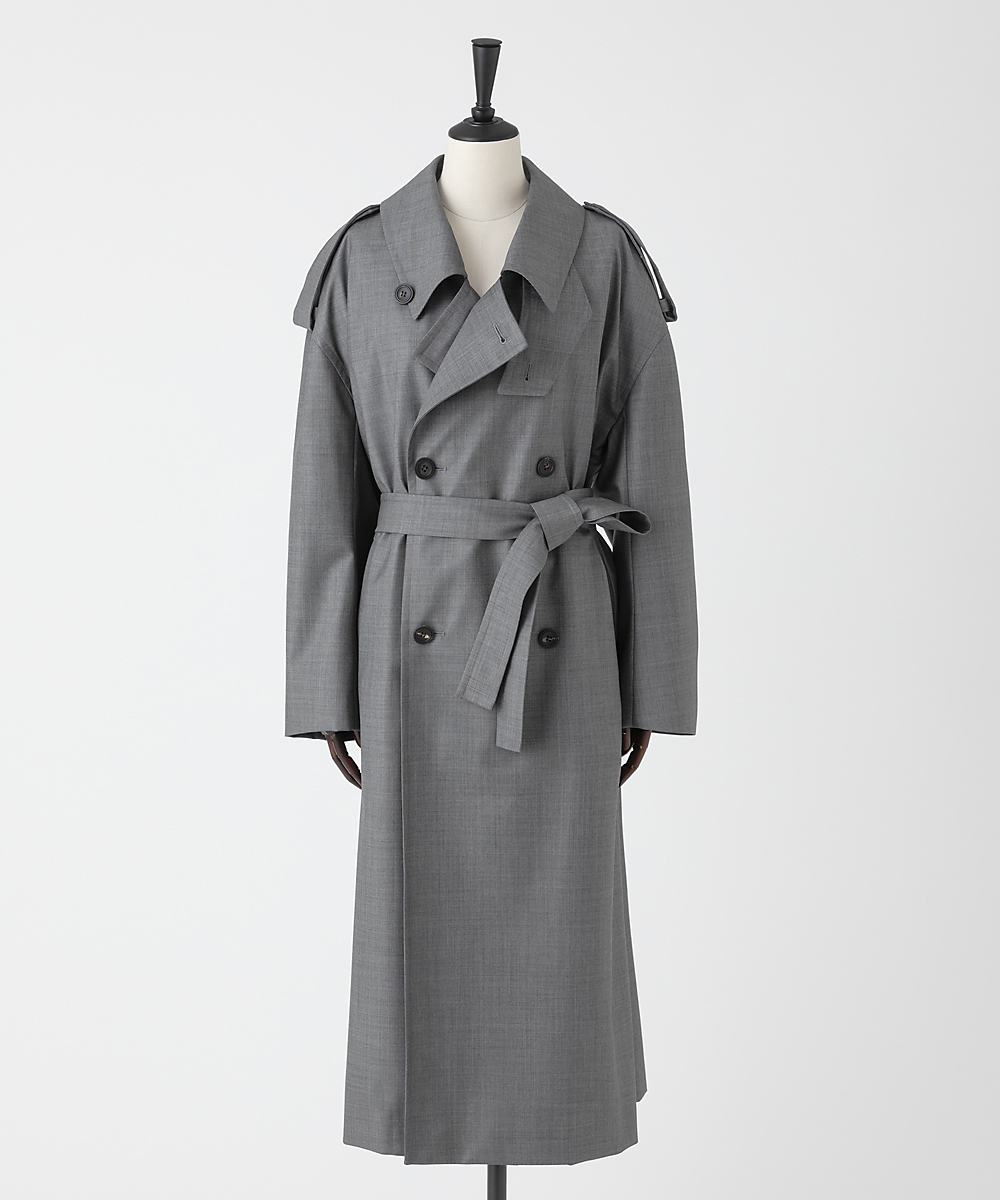 EAUVIRE ワイドトレンチコート ダークグレー
