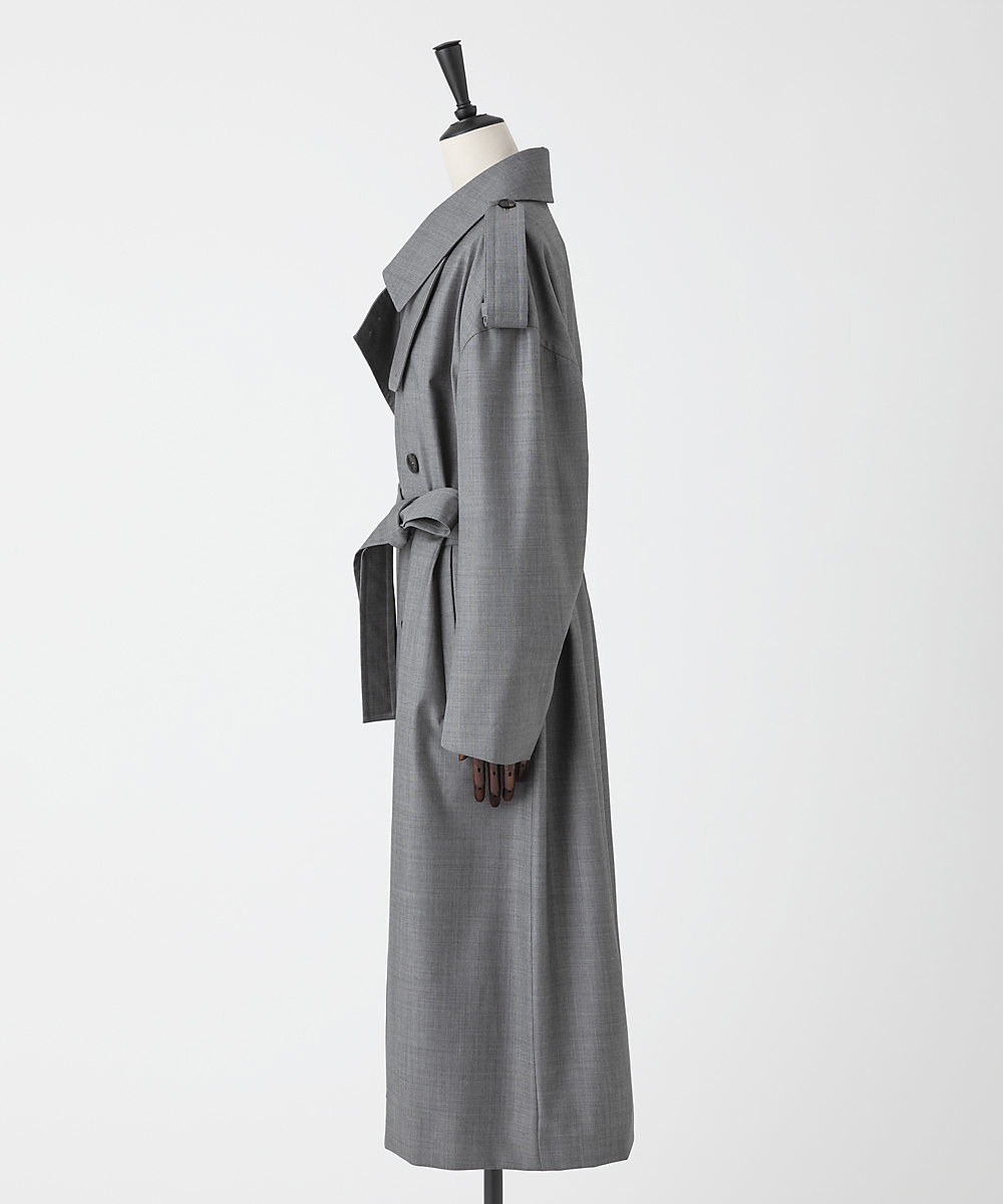 EAUVIRE ワイドトレンチコート ダークグレー