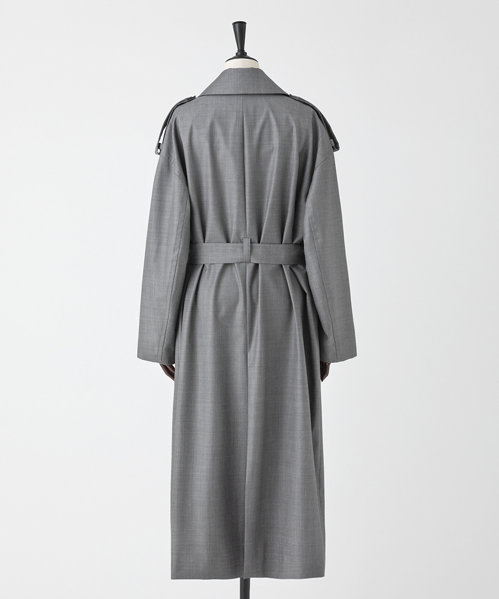 EAUVIRE ワイドトレンチコート ダークグレー