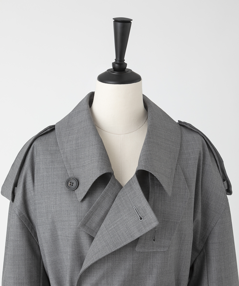 EAUVIRE ワイドトレンチコート ダークグレー