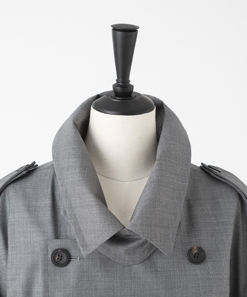 EAUVIRE ワイドトレンチコート ダークグレー