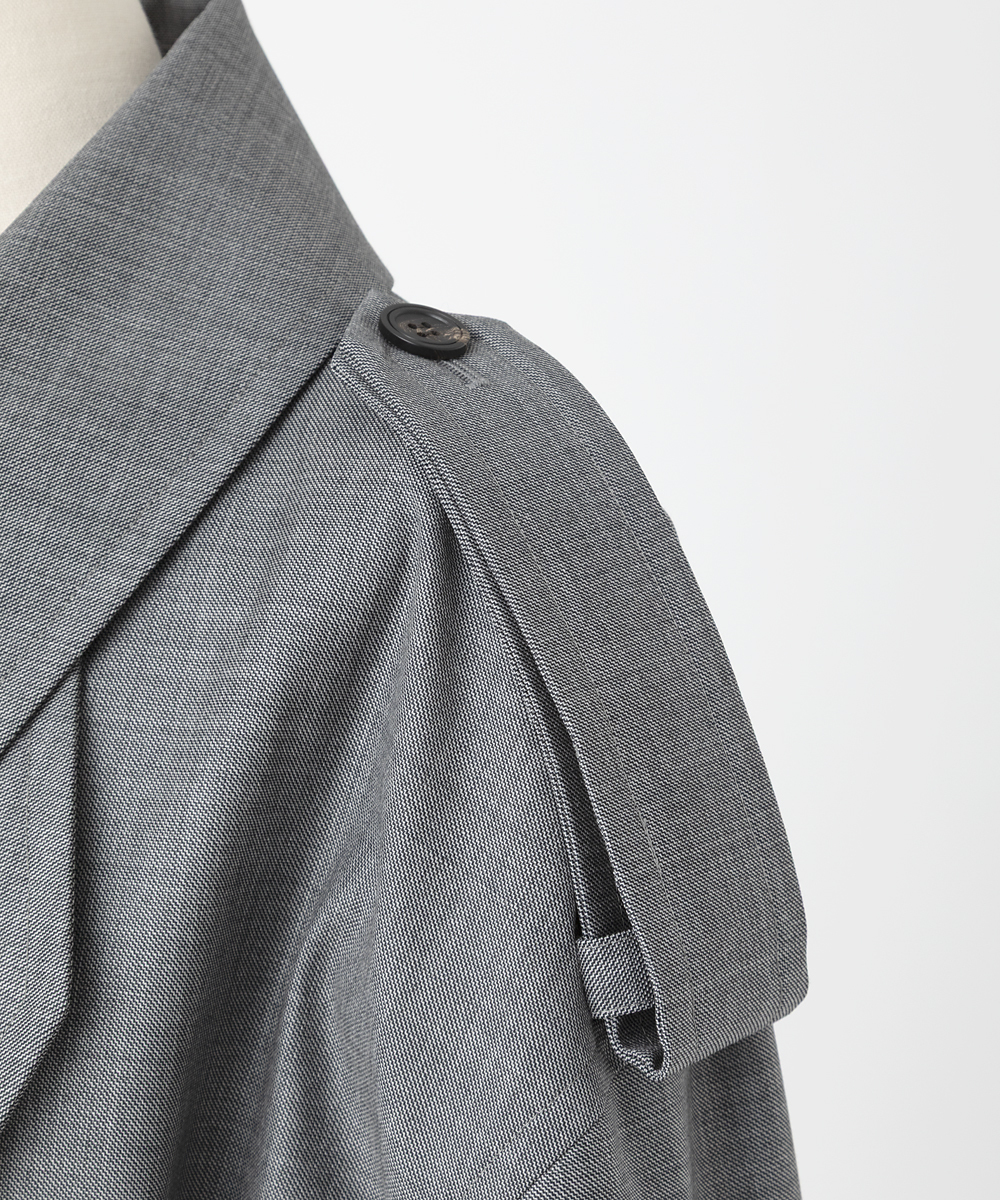 EAUVIRE ワイドトレンチコート ダークグレー