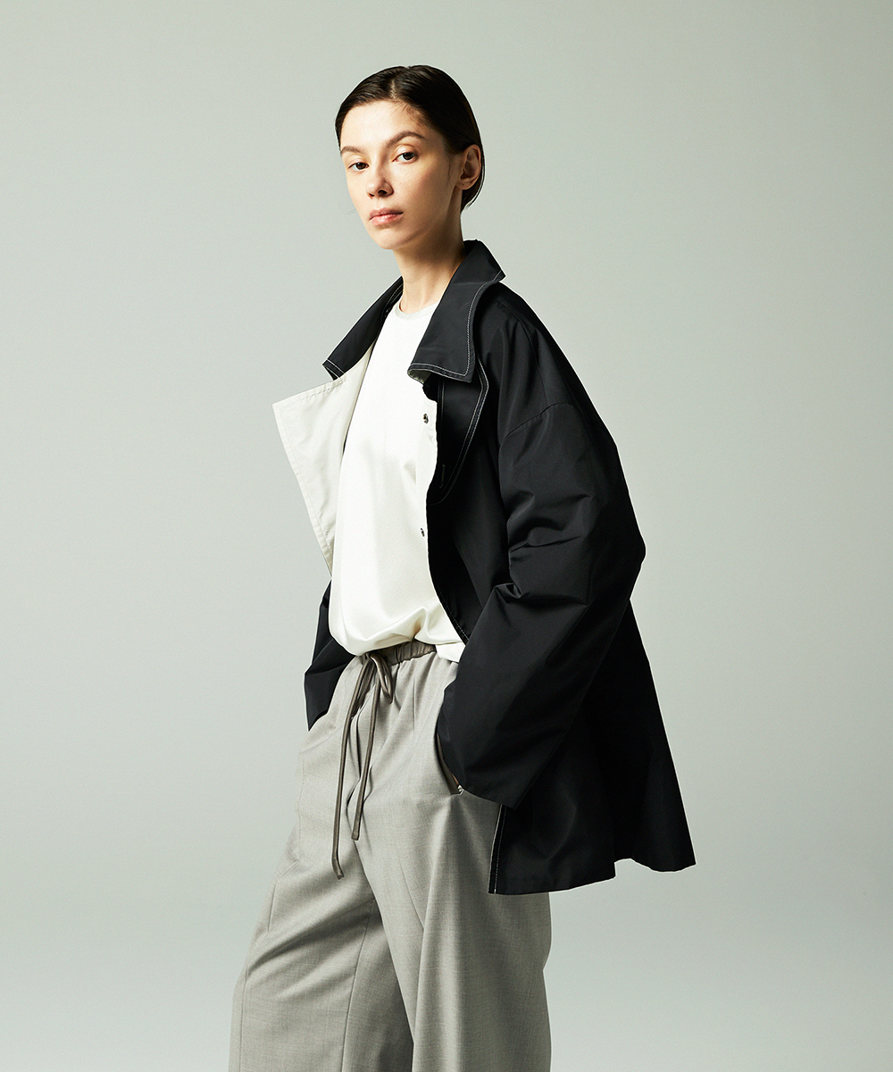 リバーシブルタフタハーフコート