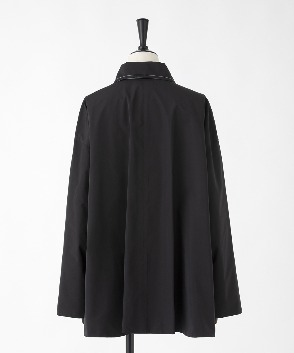 EAUVIRE リバーシブルタフタハーフコート ブラック／グレージュ