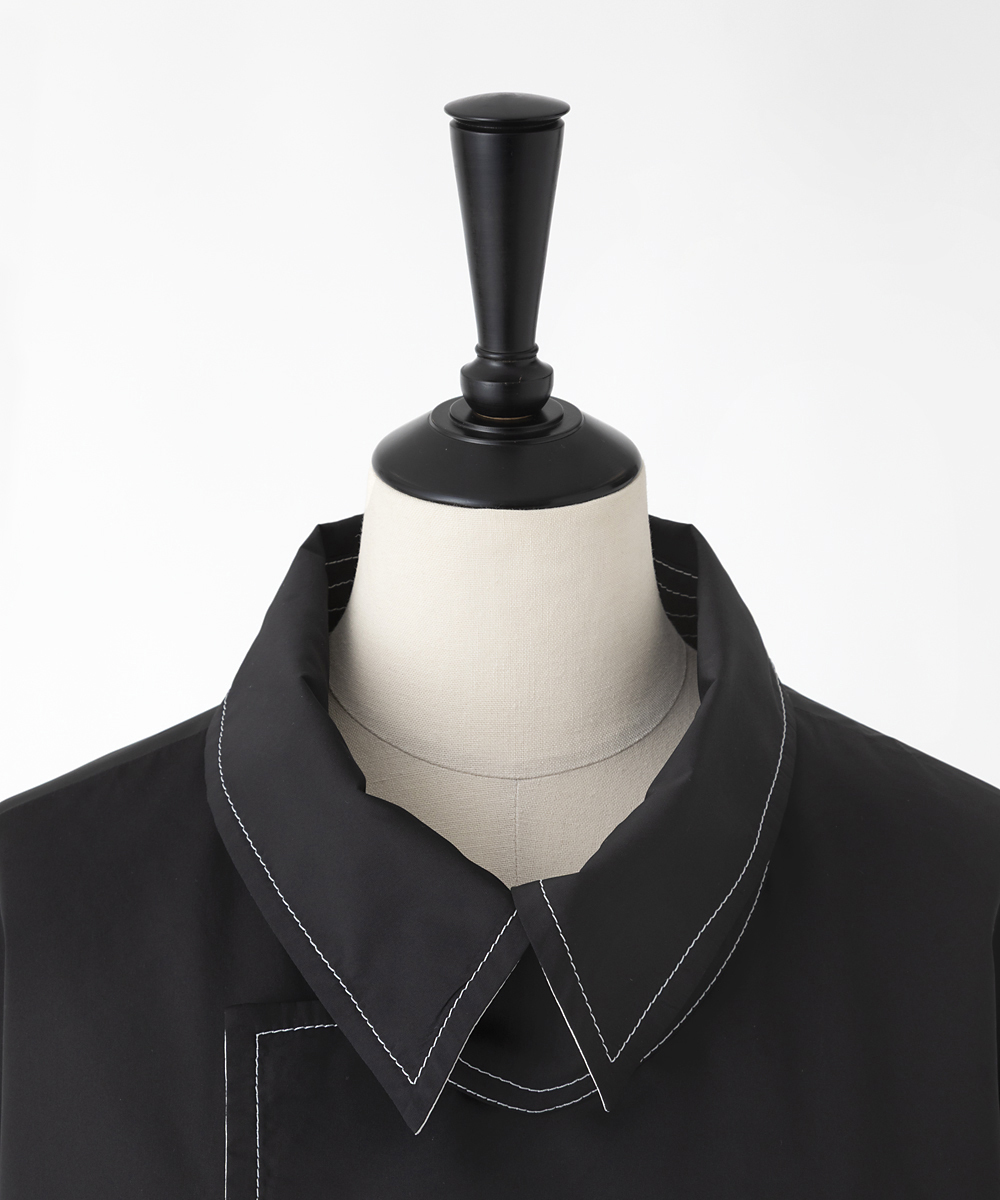 EAUVIRE リバーシブルタフタハーフコート ブラック／グレージュ