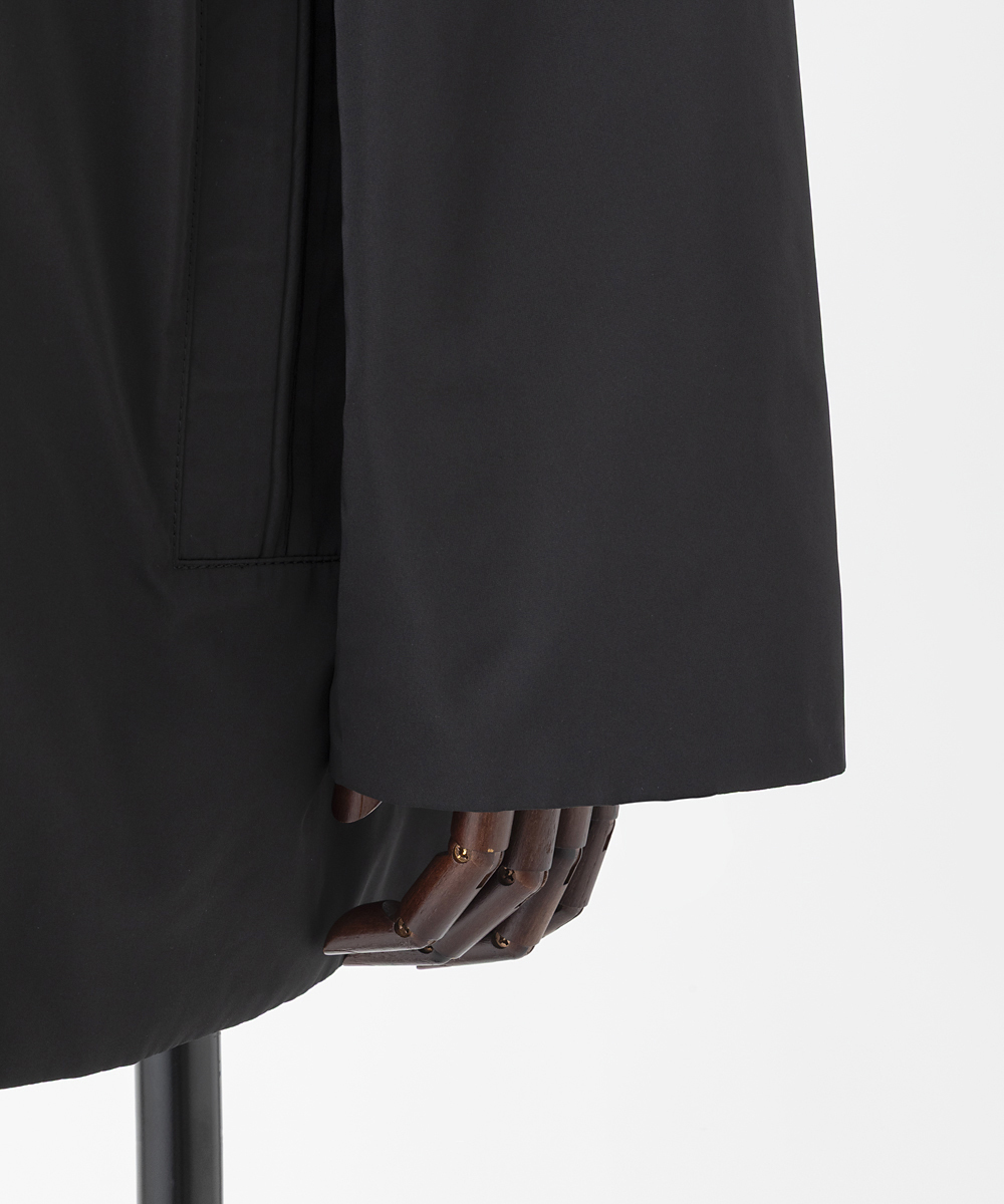 EAUVIRE リバーシブルタフタハーフコート ブラック／グレージュ