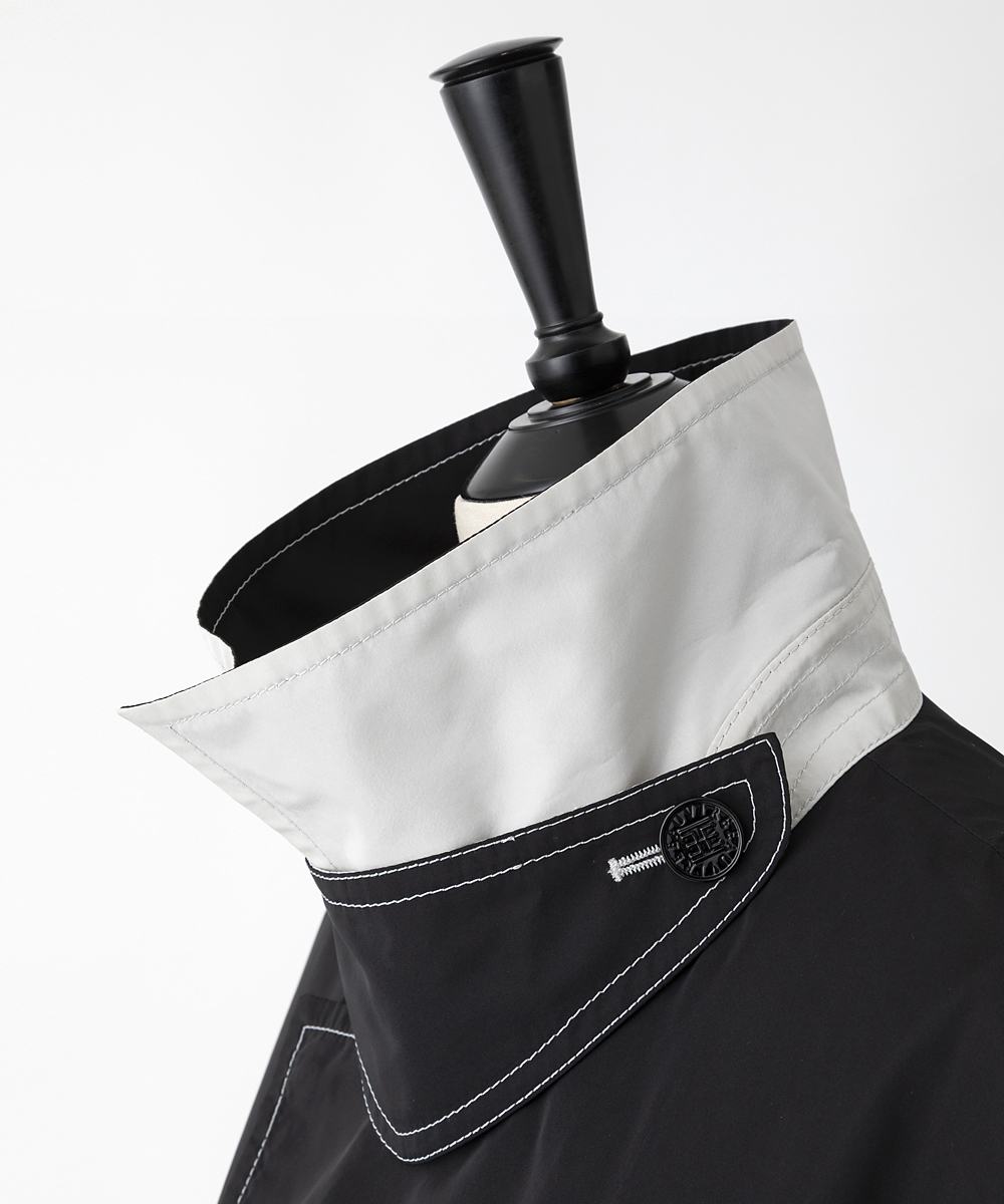 EAUVIRE リバーシブルタフタハーフコート ブラック／グレージュ