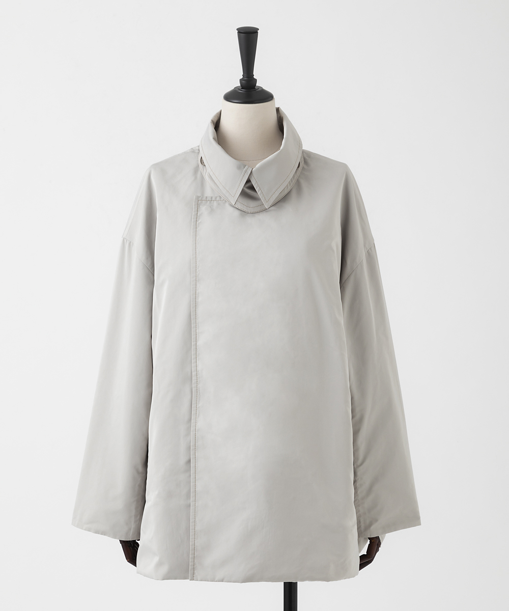 EAUVIRE リバーシブルタフタハーフコート ブラック／グレージュ