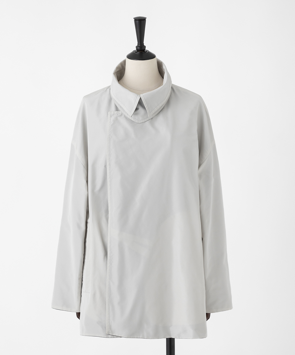 EAUVIRE リバーシブルタフタハーフコート ブラック／グレージュ