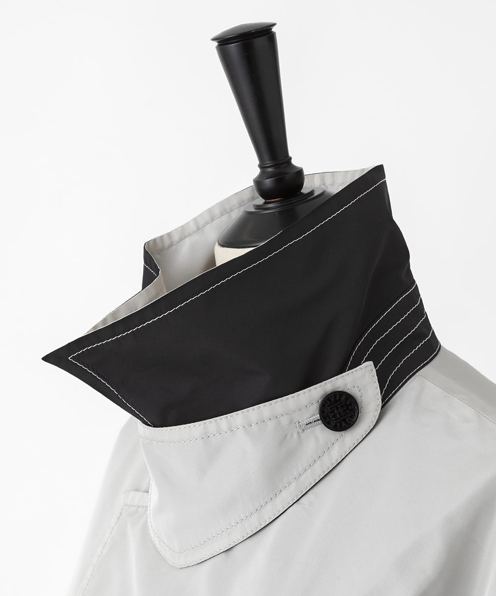 EAUVIRE リバーシブルタフタハーフコート ブラック／グレージュ