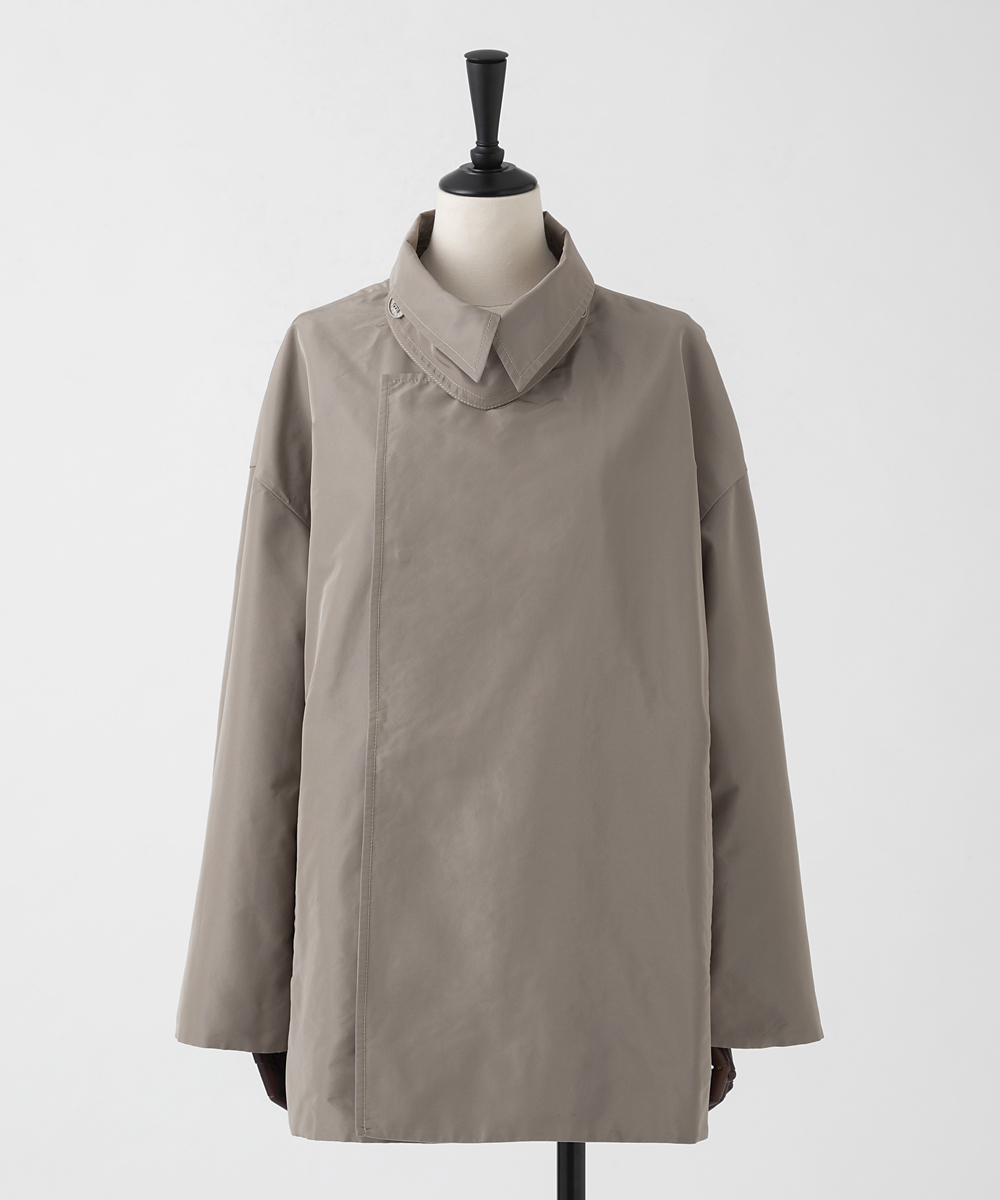 EAUVIRE リバーシブルタフタハーフコート ブラック／グレージュ